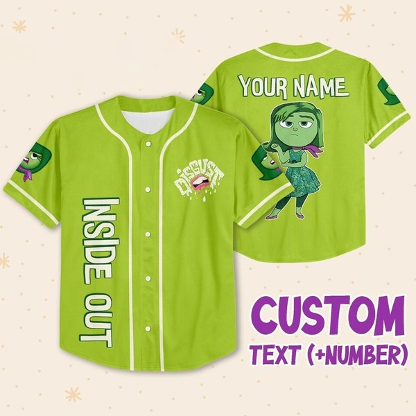 Disgust Emotion Inside Out Baseball Jersey Button Down Unisex Adult Xs-5Xl