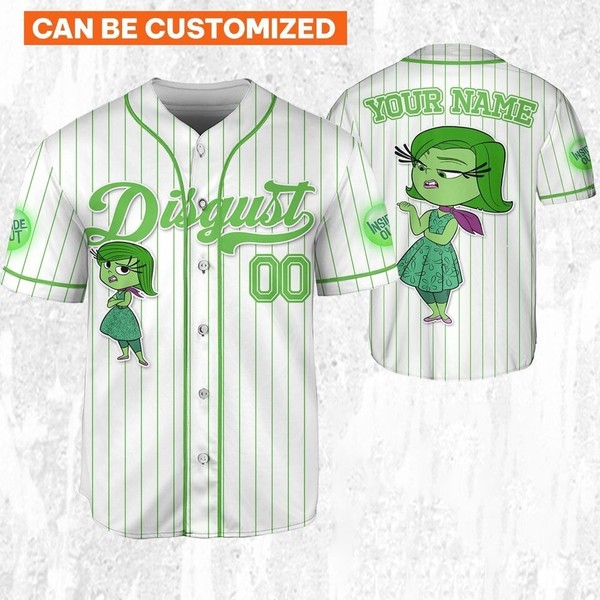 Disgust Emotion Inside Out Baseball Jersey Button Down Unisex Adult Xs-5Xl