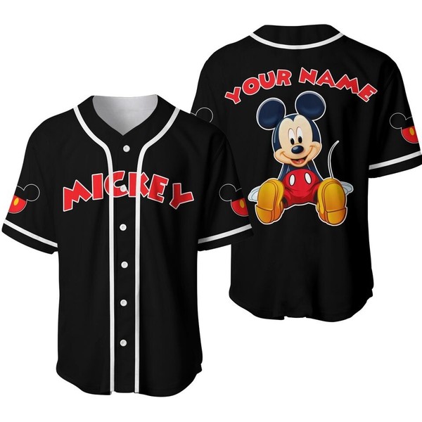 Custom Name Mickey Mouse 3D Baseball Jersey Shirt All Over Print Us Size
