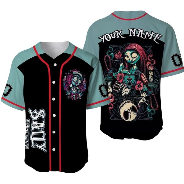 Nightmare Before Christmas Sally Couple Binding Baseball Jersey For Baseball Fan