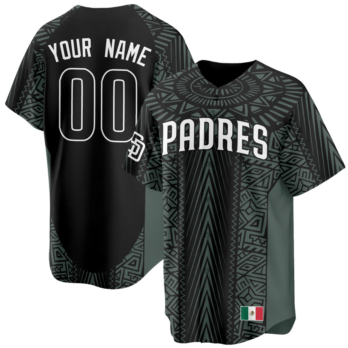 Custom Gender/Name San Diego Padres Mexican Heritage Jersey All Stitched Black Jersey Baseball Jersey