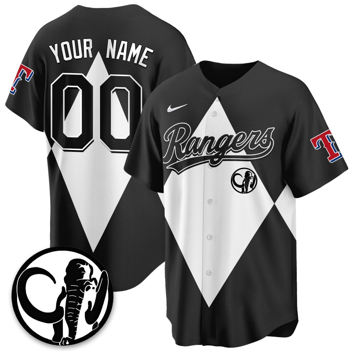 Custom Texas Rangers Power Rangers Limited Jersey All Stitched Black Jersey Baseball Jersey