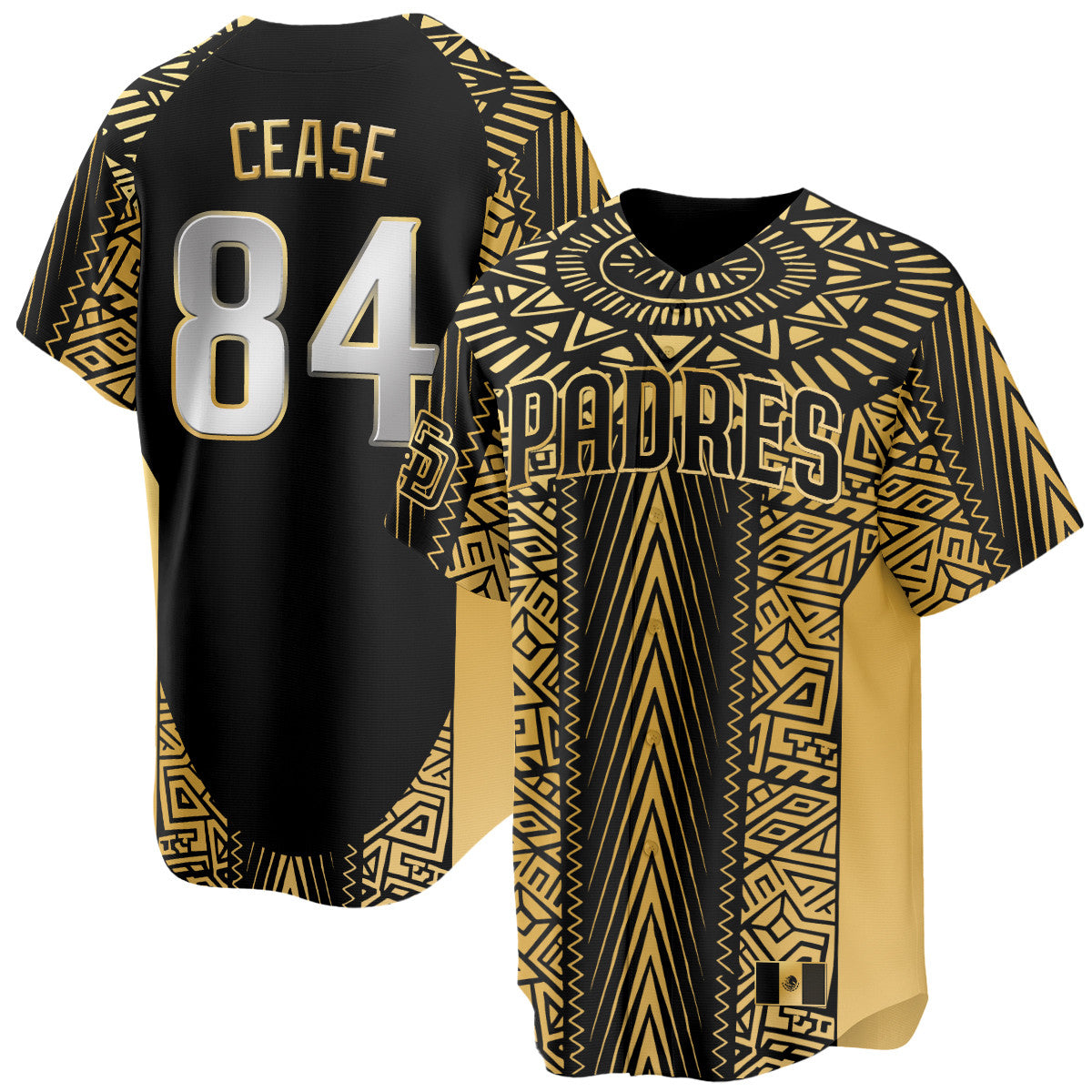 Men'S San Diego Padres Mexican Heritage Jersey All Stitched Dylan Cease 84 Black Gold Jersey Baseball Jersey