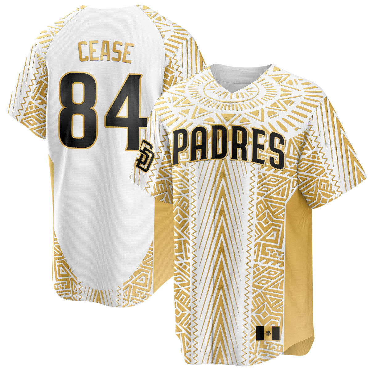 Men'S San Diego Padres Mexican Heritage Jersey All Stitched Dylan Cease 84 White Gold Jersey Baseball Jersey