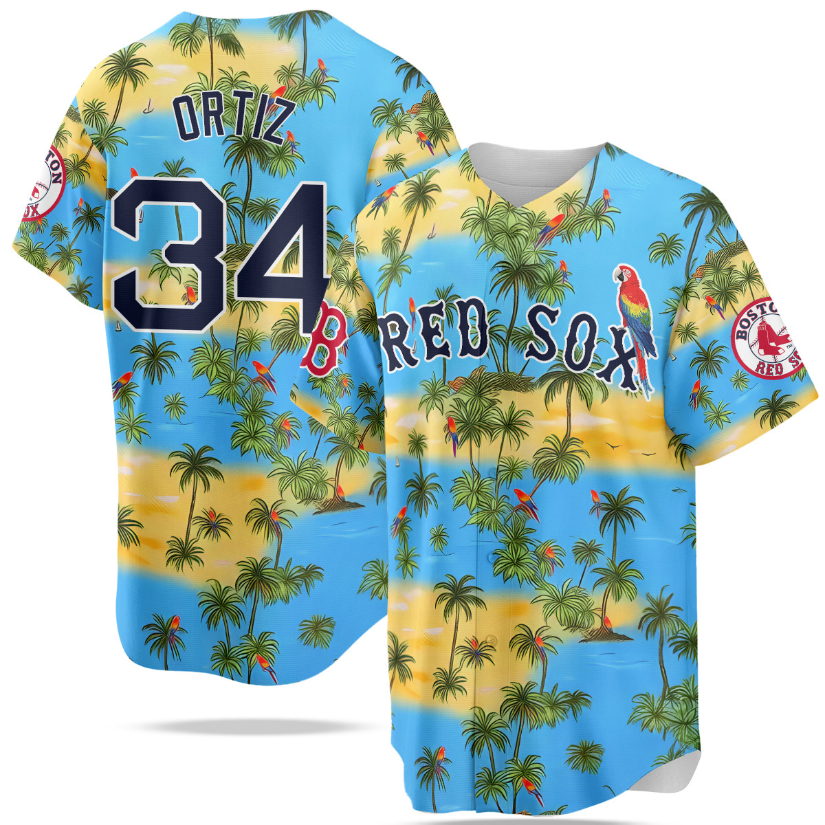 Boston Red Sox Summer 2025 Jersey Stitched Men David Ortiz 34 Jersey Baseball Jersey