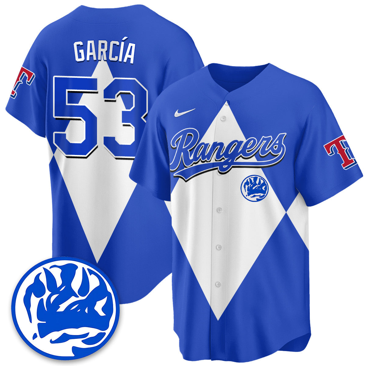 Texas Rangers Power Rangers Limited Jersey All Stitched Adolis GarcA 53 Royal Jersey Baseball Jersey