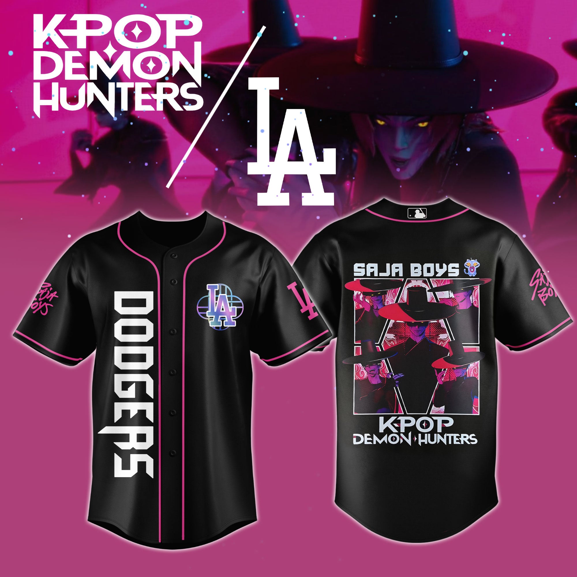 Los Angeles Dodgers Mlb X Kpop Demon Hunters Saja Boys Jersey Editions Limited 2025 Baseball Jersey