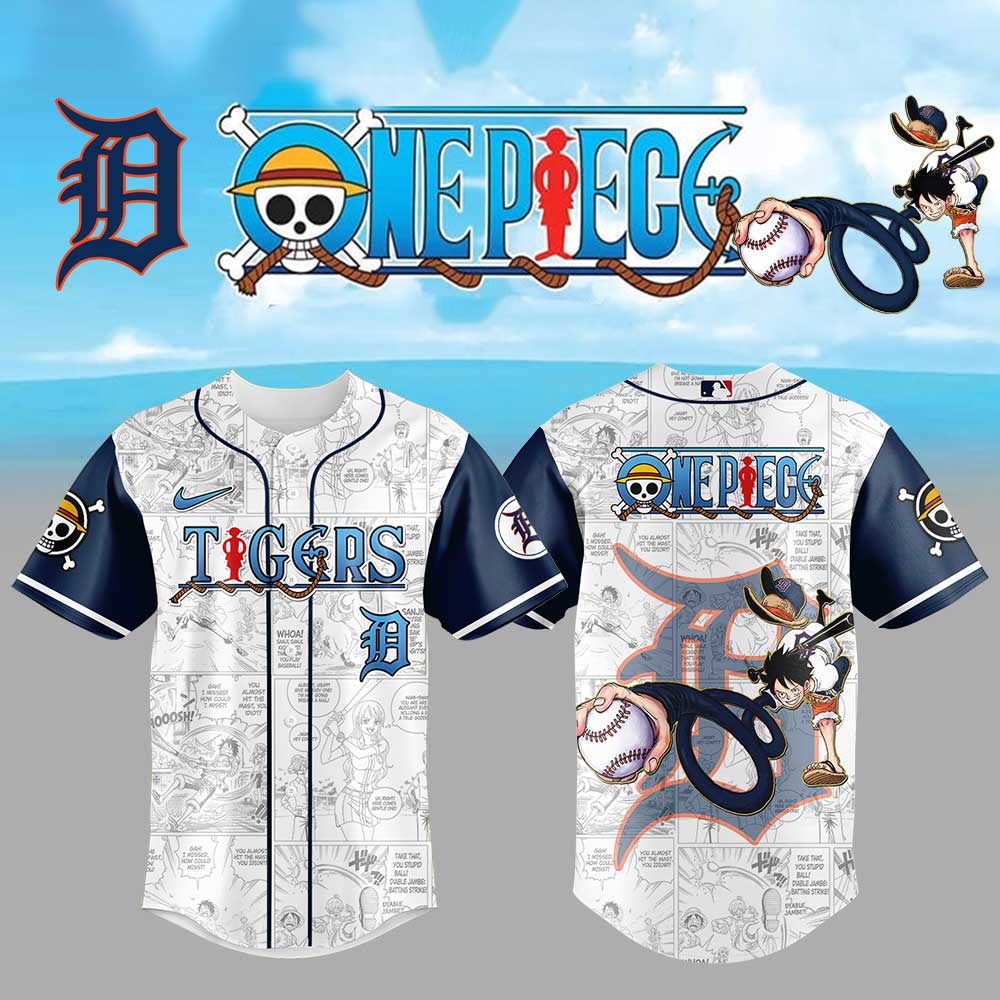 Detroit Tigers If One Piece Night Game Baseball Jersey