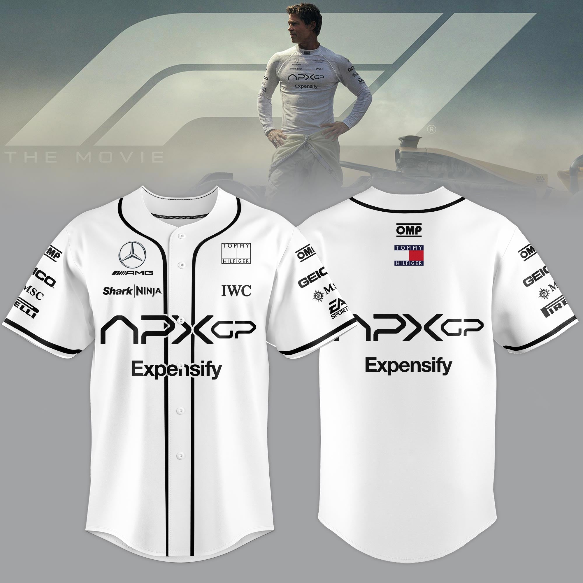 F1 The Movie 2025 Apxgp Brad Pitt Baseball Jersey