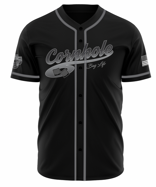 Cornhole Jersey Guy Baseball Style Black