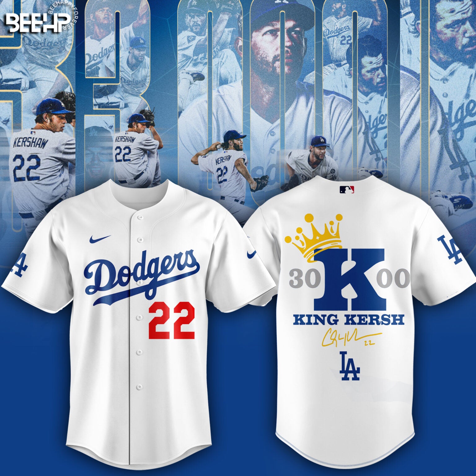 #22 Clayton Kershaw Makes History And Joins The 3000 Strikeout Club Baseabll Jersey