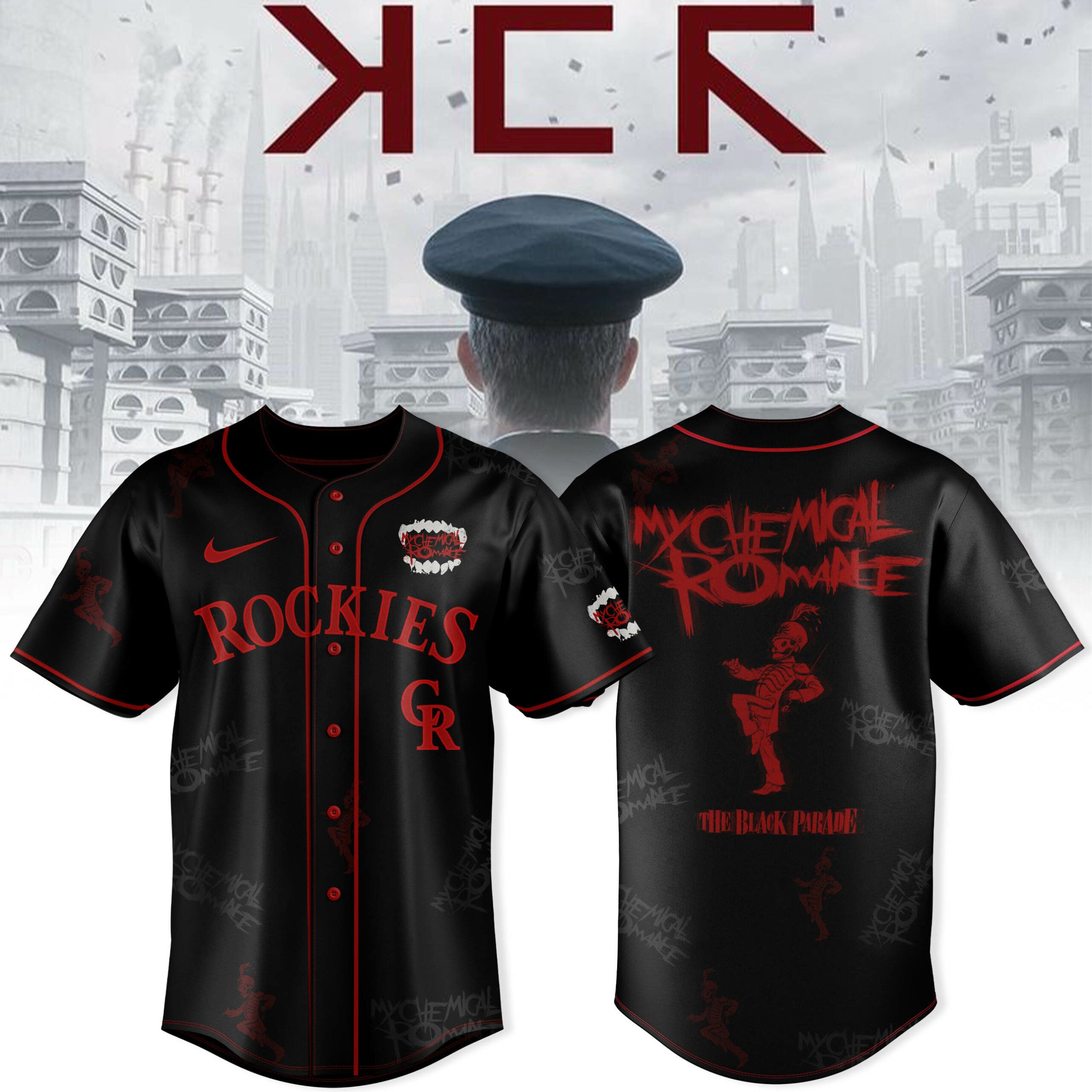 Colorado Rockies X Long Live The Black Parade  My Chemical Romance Baseball Jersey