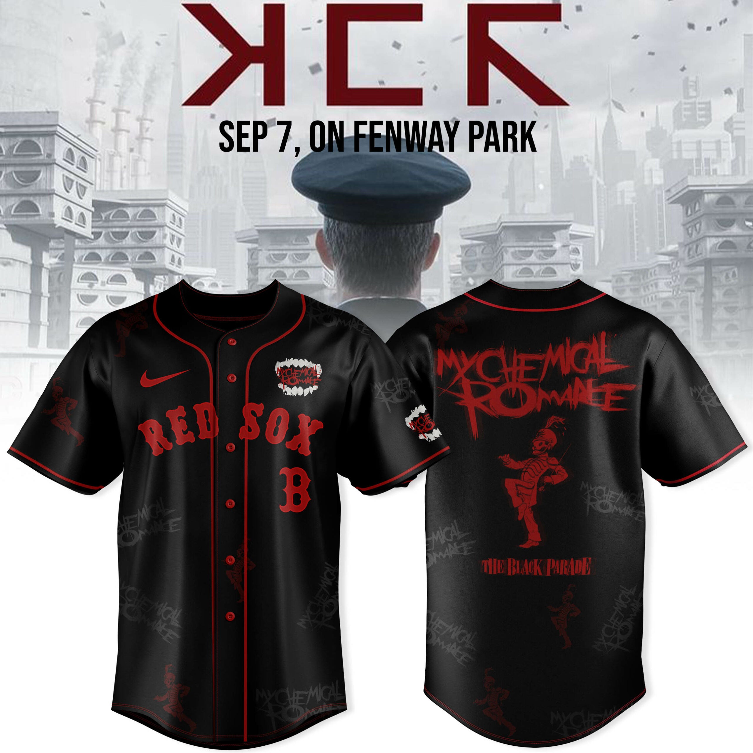 Boston Red Sox X My Chemical Romance Tour 2025 Baseball Jersey