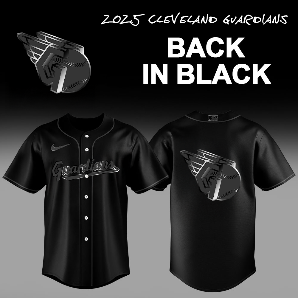 Cleveland Guardians Back In Black 2025 Baseball Jersey