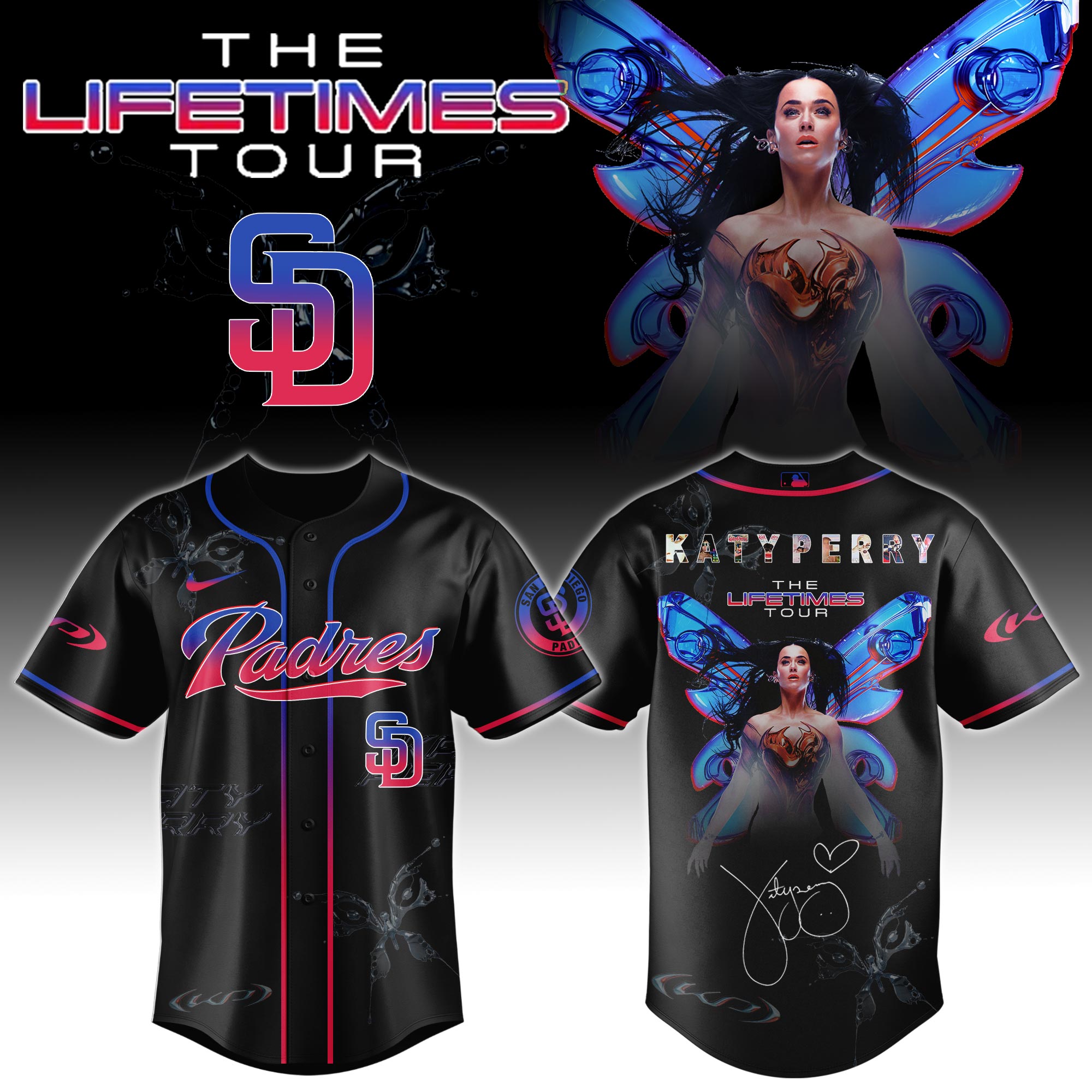 San Diego Padres x Katy Perry The Lifetimes Tour Baseball Jersey For Sport Teams Fans