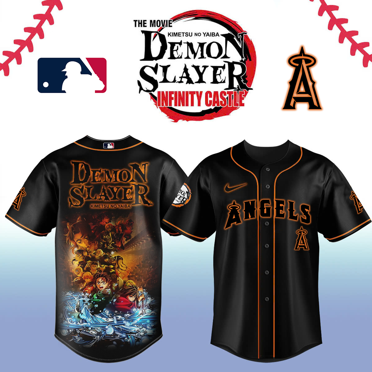 Los Angeles Angels x Demon Slayer Baseball Jersey For Sport Teams Fans