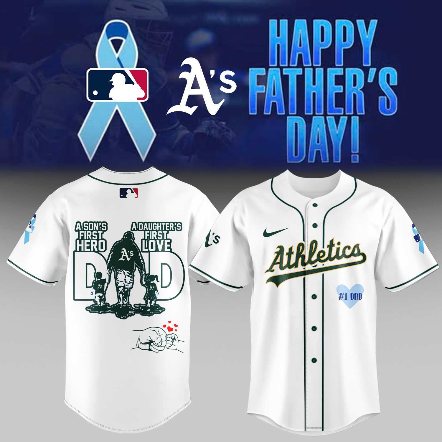 Oakland Athletics x Happy Fathers Day Baseball Jersey For Sport Teams Fans