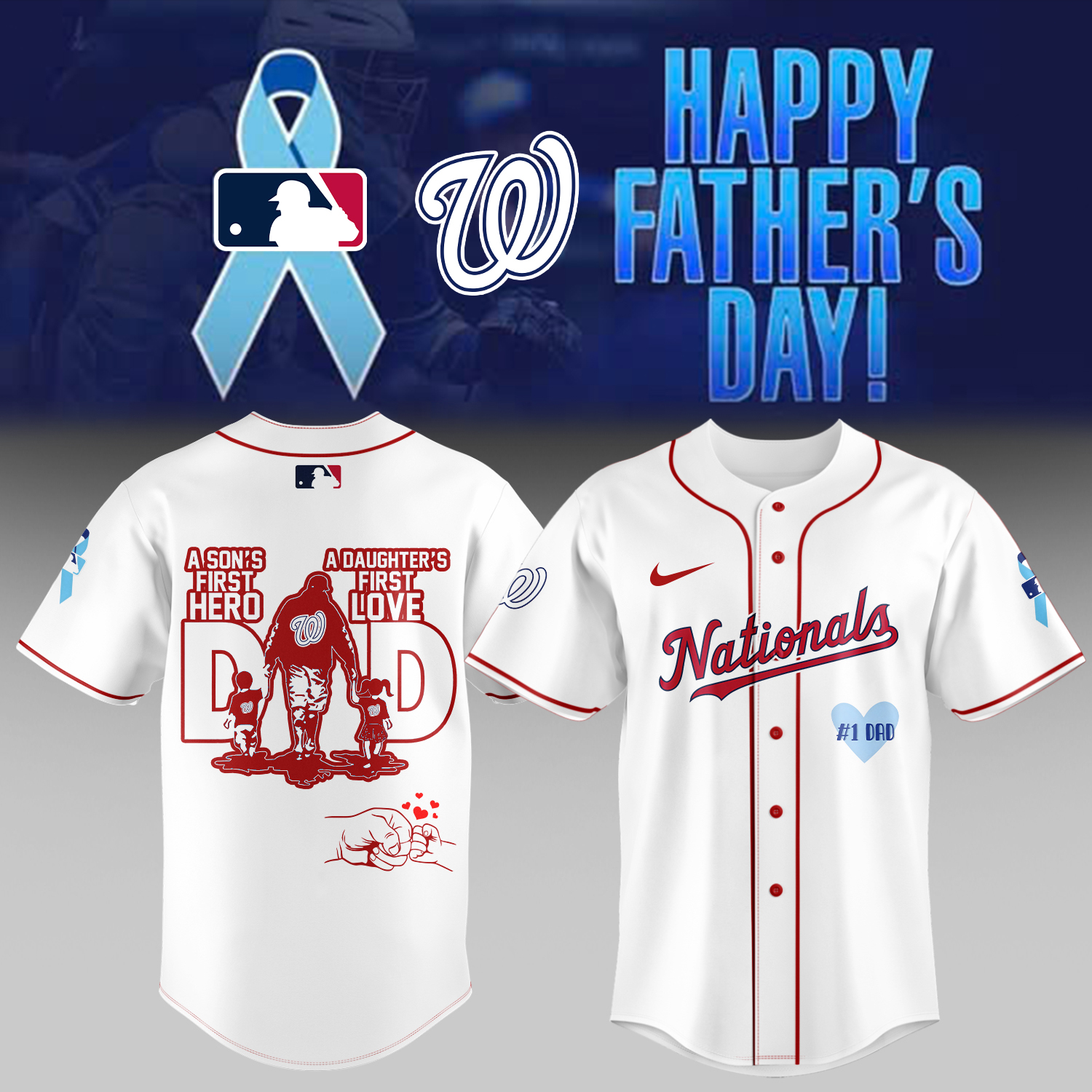 Washington Nationals x Happy Fathers Day Baseball Jersey For Sport Teams Fans