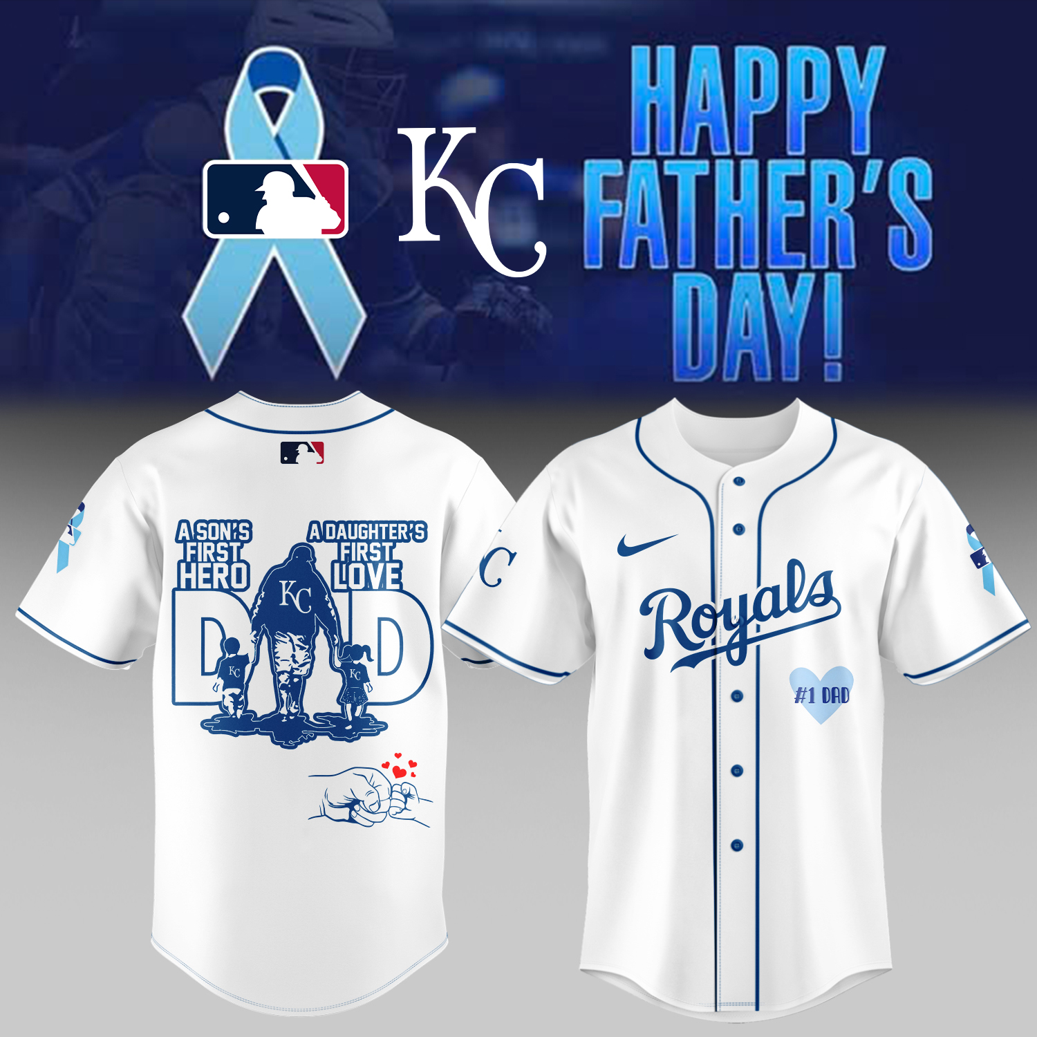 Kansas City Royals x Happy Fathers Day Baseball Jersey For Sport Teams Fans