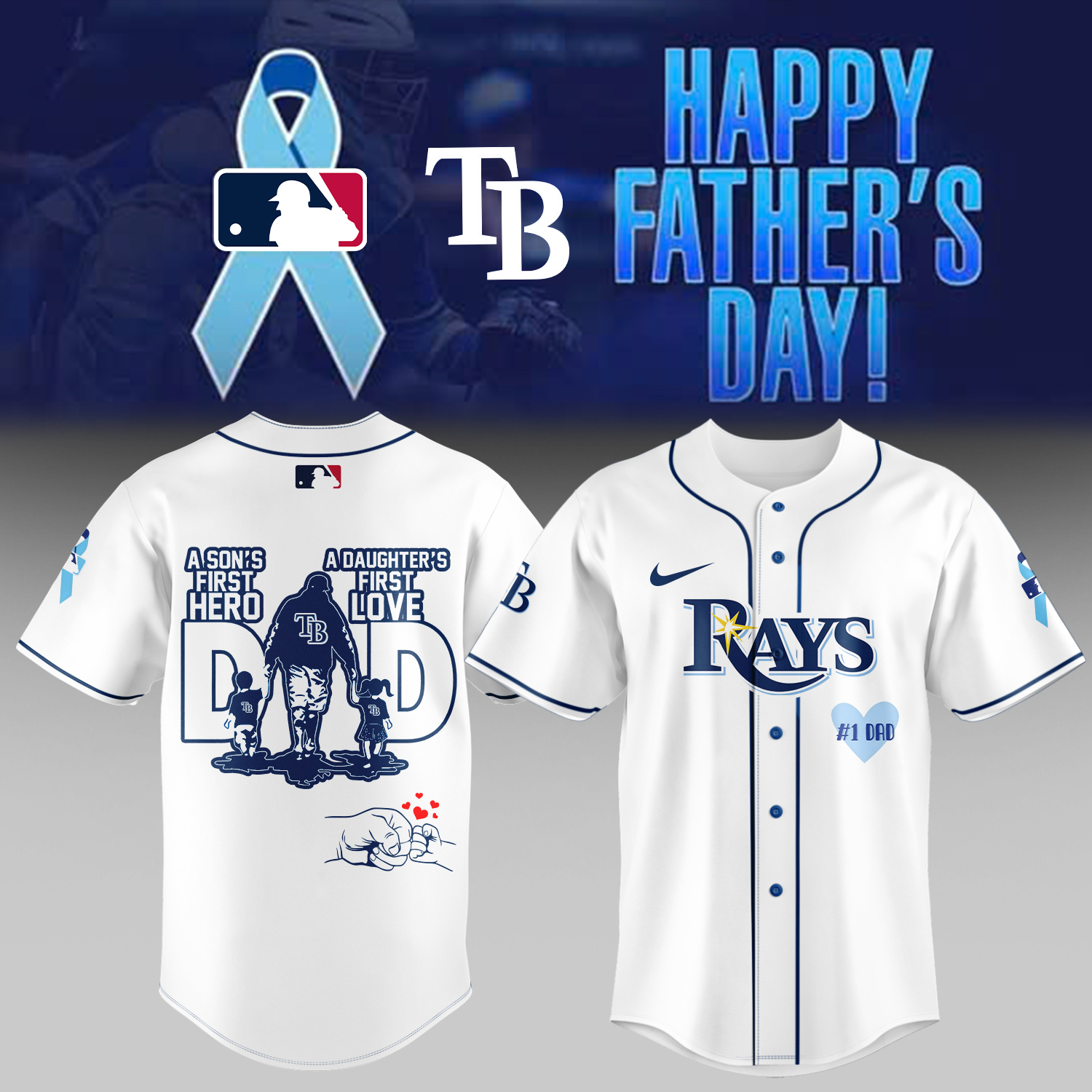 Tampa Bay Rays x Happy Fathers Day Baseball Jersey For Sport Teams Fans