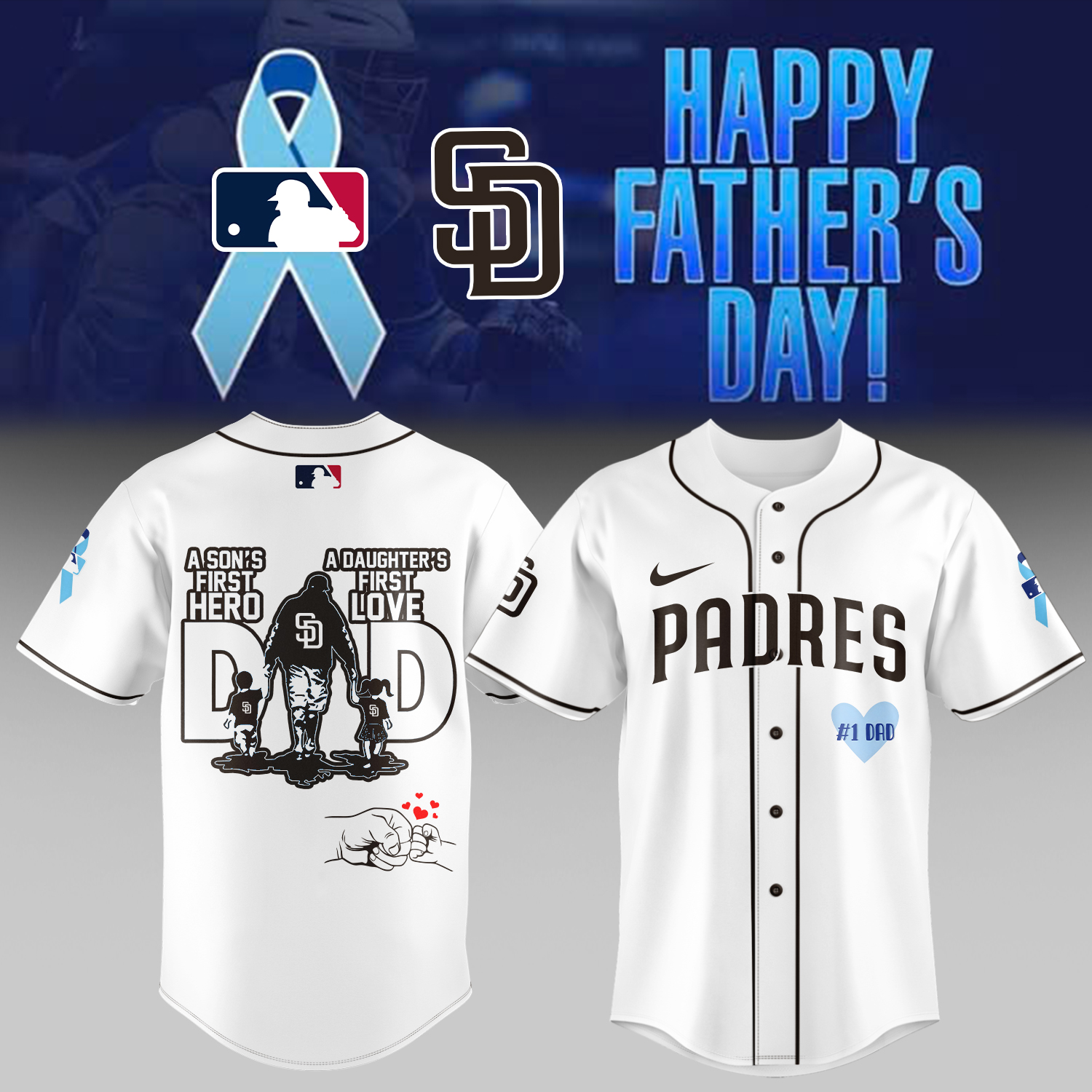 San Diego Padres x Happy Fathers Day Baseball Jersey For Sport Teams Fans