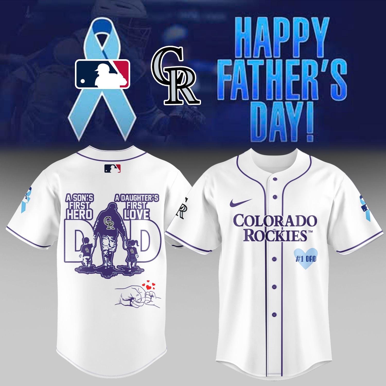 Colorado Rockies x Happy Fathers Day Baseball Jersey For Sport Teams Fans