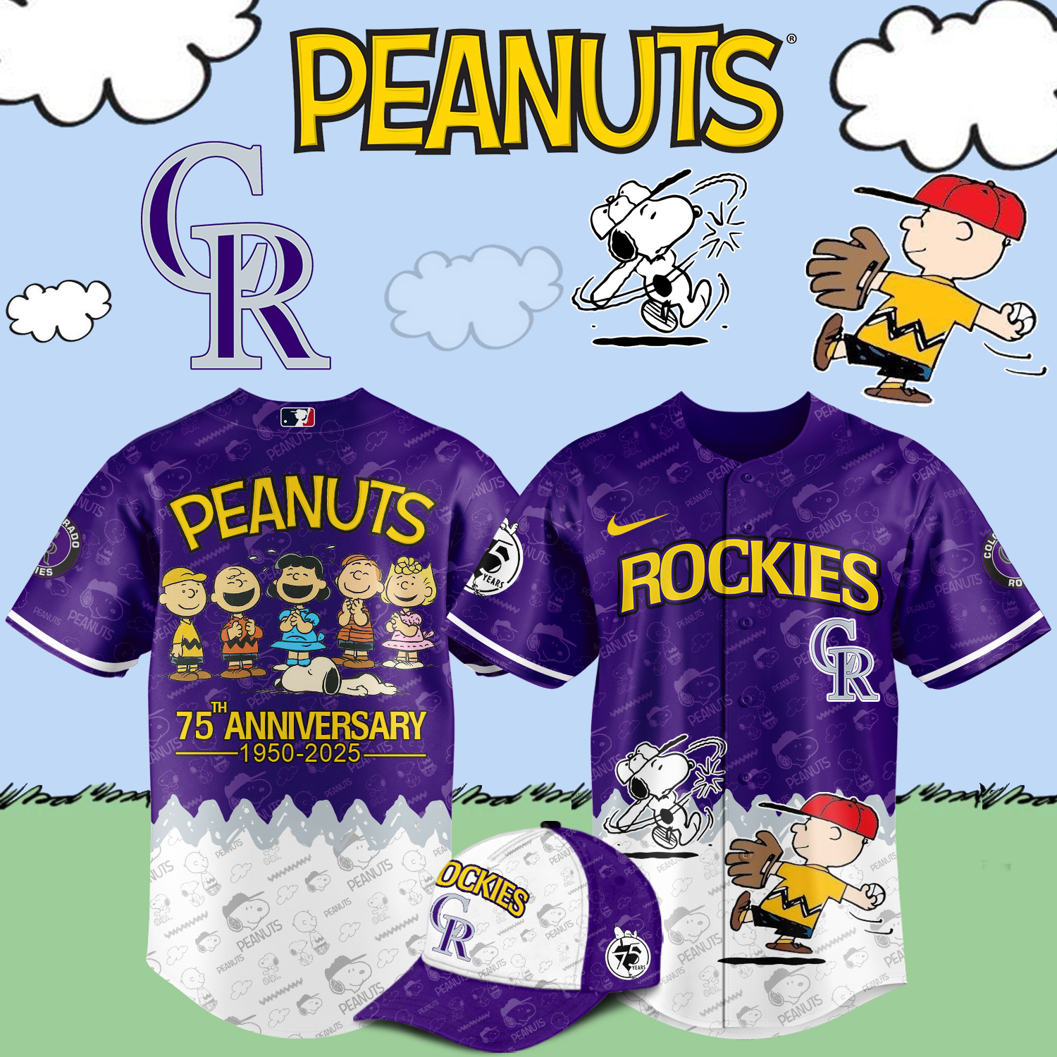Colorado Rockies x Snoopy Peanuts Baseball Jersey For Sport Teams Fans