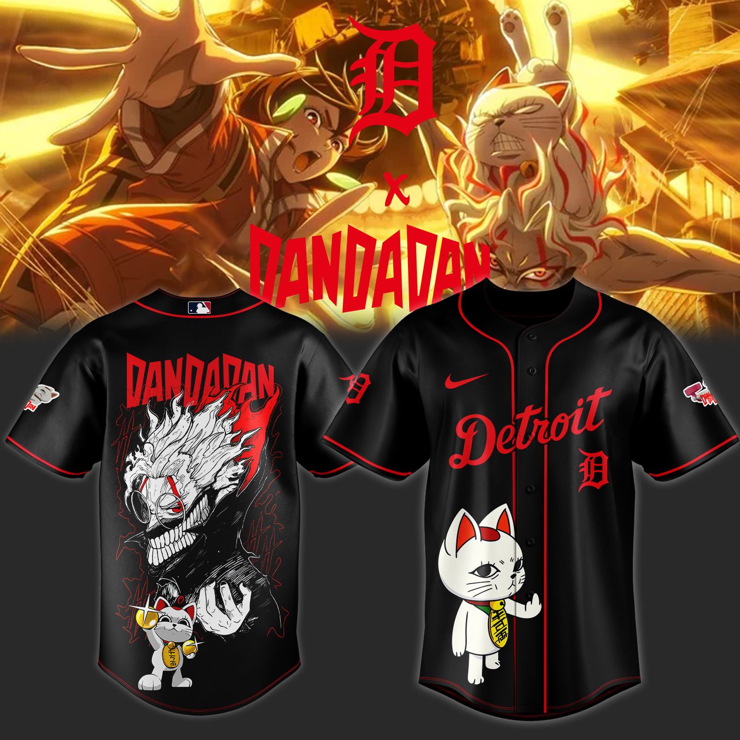 Detroit Tigers x Dandadan Baseball Jersey For Sport Teams Fans