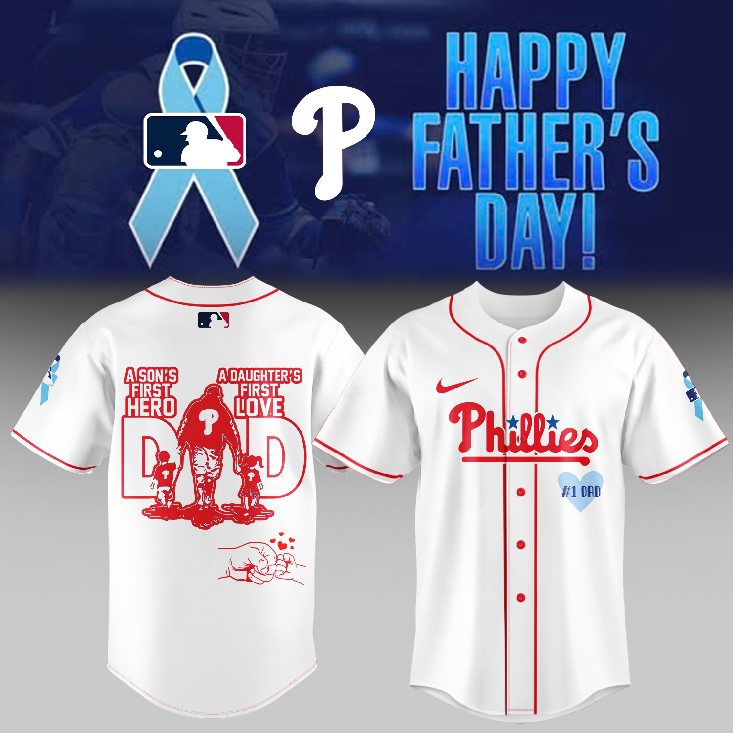 Philadelphia Phillies x Happy Fathers Day Baseball Jersey For Sport Teams Fans