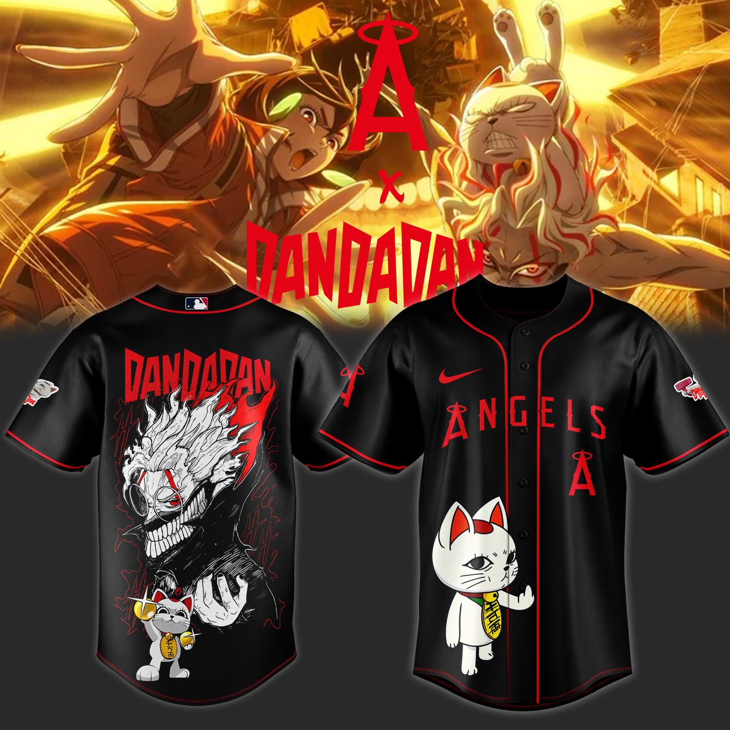Los Angeles Angels x Dandadan Baseball Jersey For Sport Teams Fans