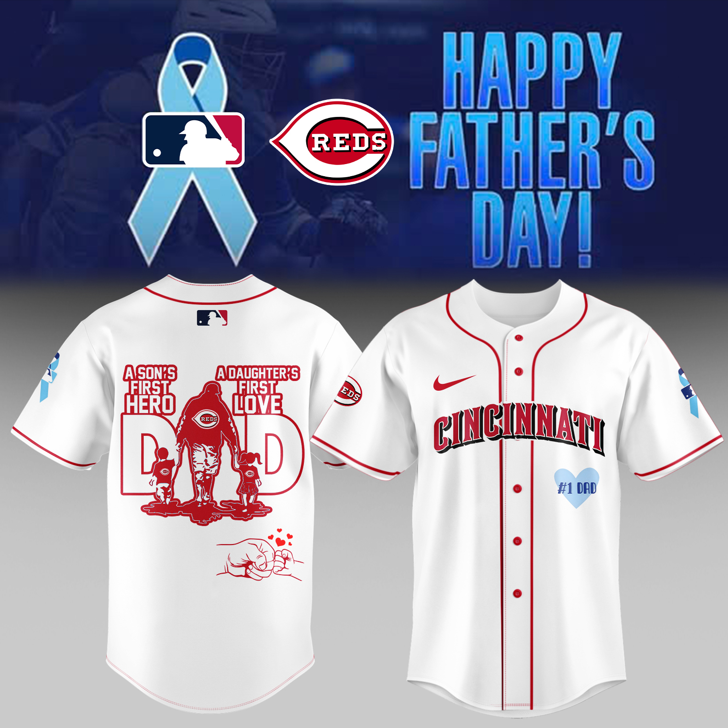 Cincinnati Reds x Happy Fathers Day Baseball Jersey For Sport Teams Fans