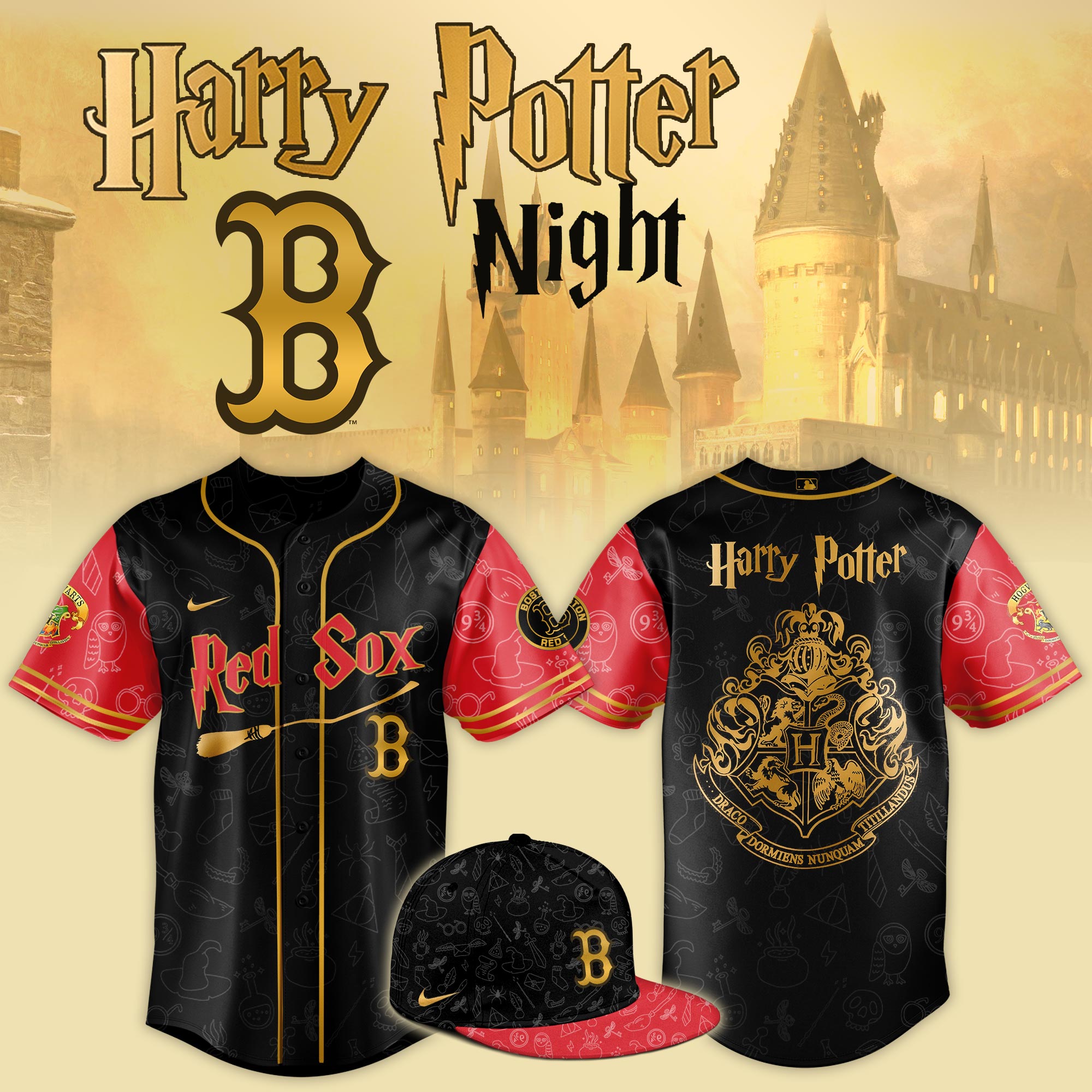 Boston Red Sox x Harry Potter Night Game Baseball Jersey For Sport Teams Fans