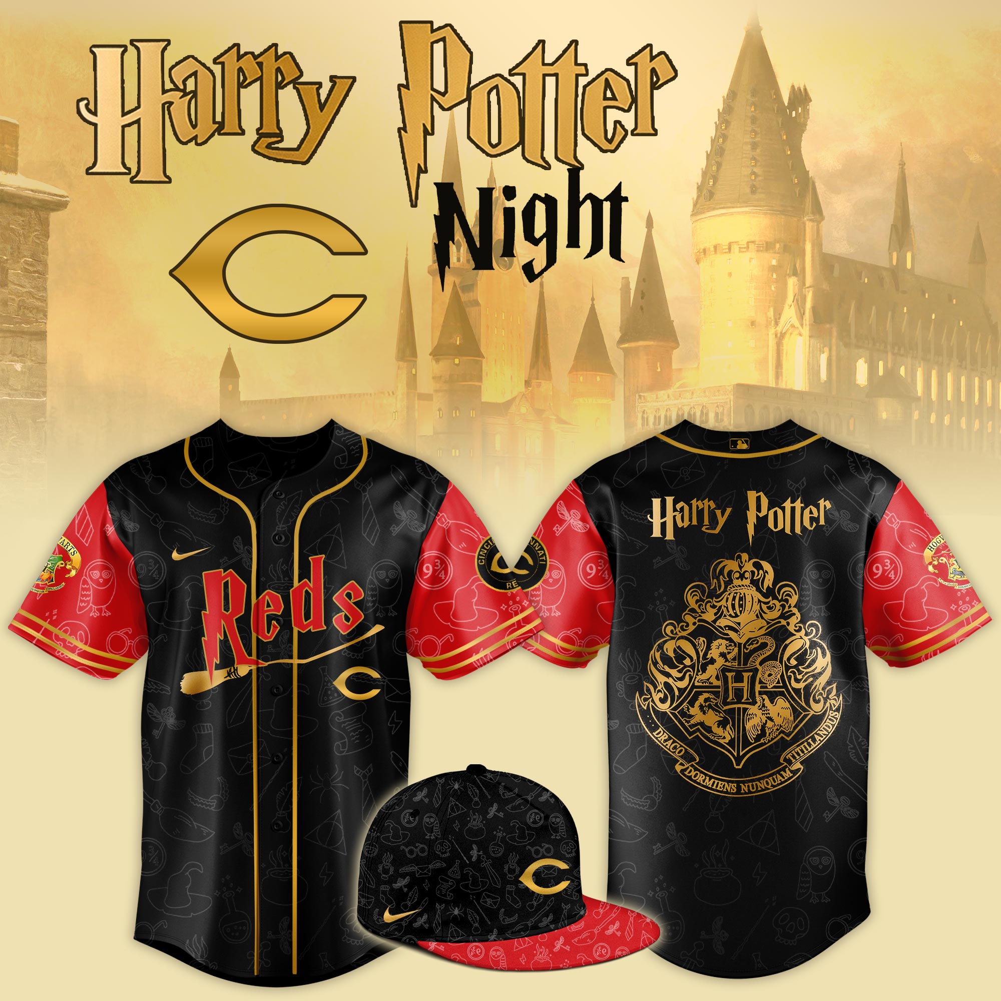 Cincinnati Reds x Harry Potter Night Game Baseball Jersey For Sport Teams Fans