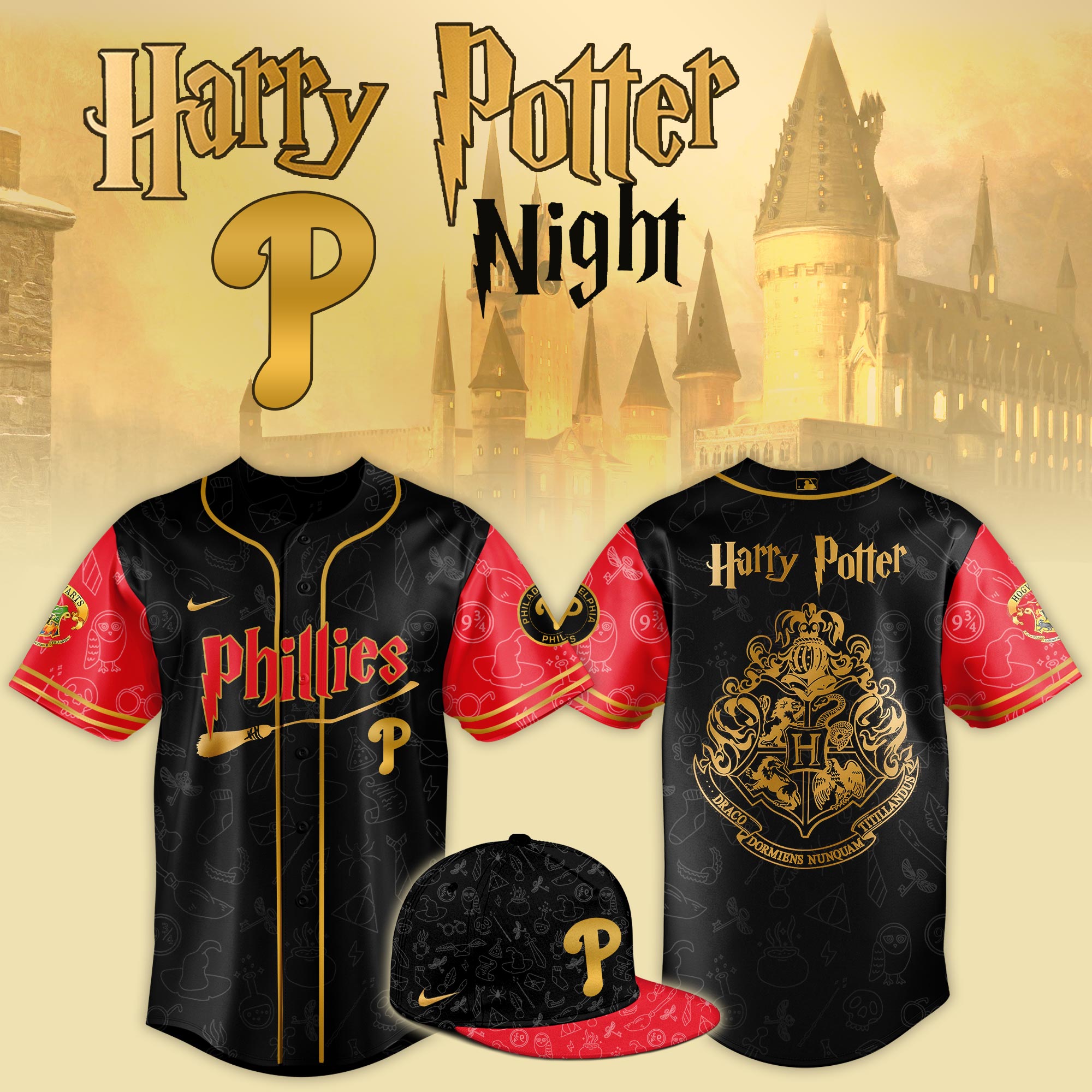 Philadelphia Phillies x Harry Potter Night Game Baseball Jersey For Sport Teams Fans