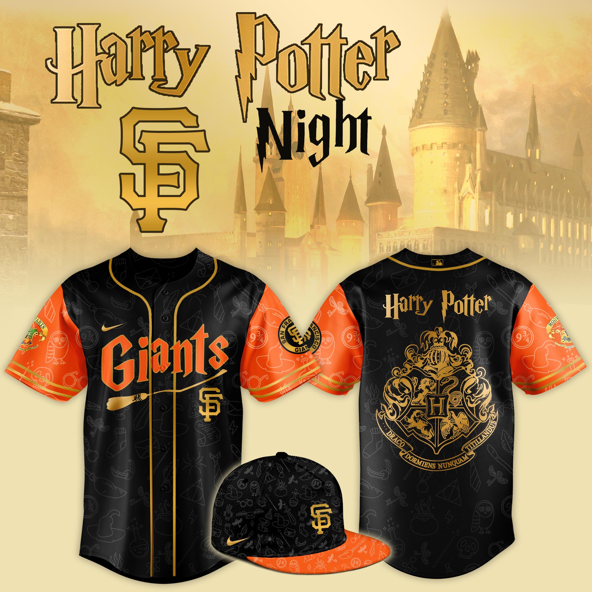 San Francisco Giants x Harry Potter Night Game Baseball Jersey For Sport Teams Fans