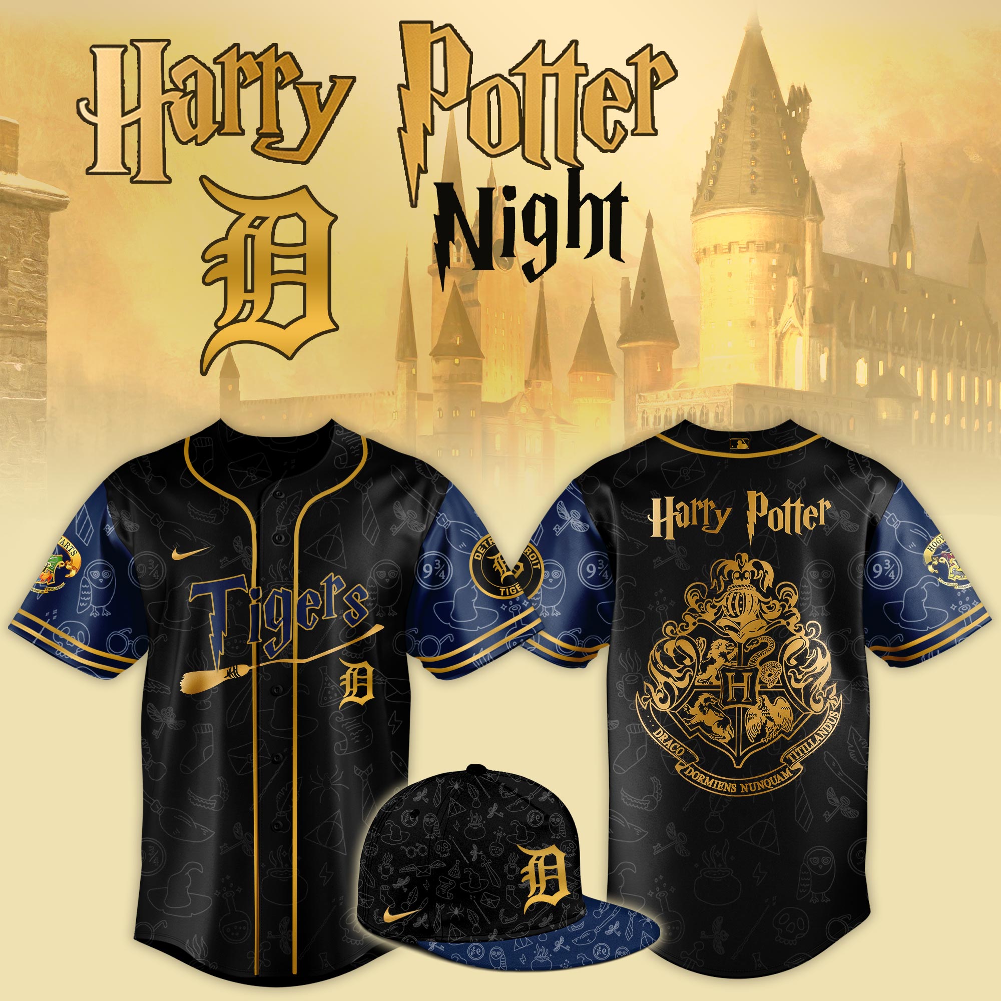 Detroit Tigers x Harry Potter Night Game Baseball Jersey For Sport Teams Fans