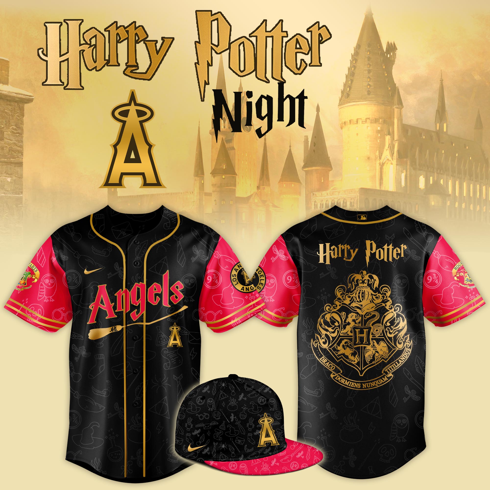Los Angeles Angels x Harry Potter Night Game Baseball Jersey For Sport Teams Fans