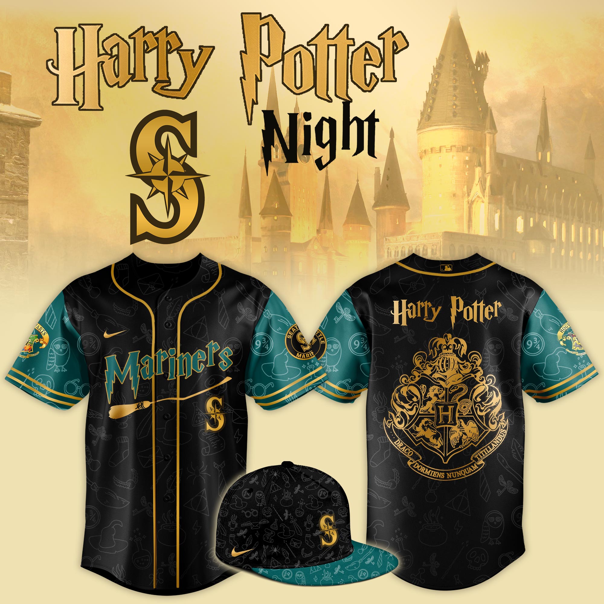 Seattle Mariners x Harry Potter Night Game Baseball Jersey For Sport Teams Fans