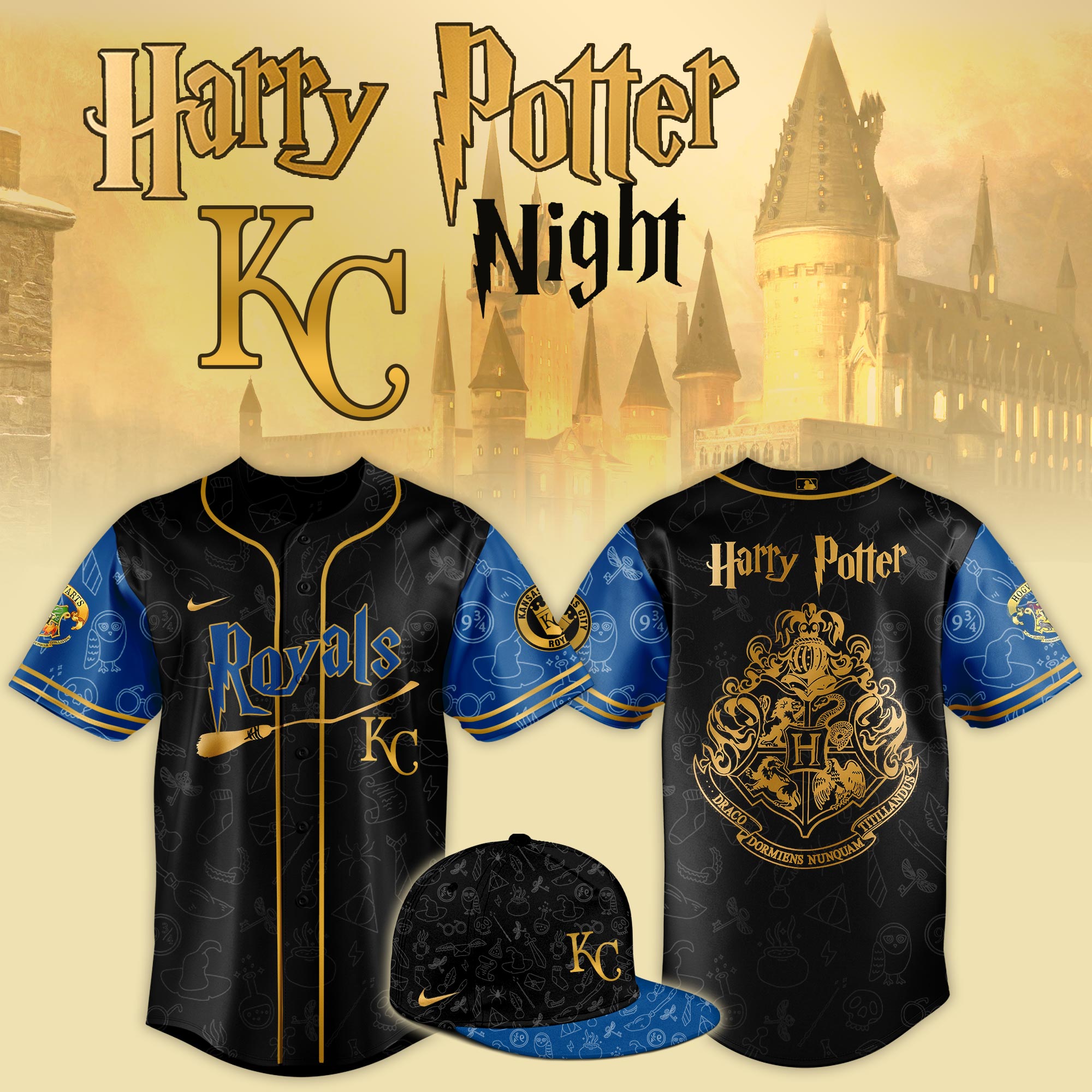 Kansas City Royals x Harry Potter Night Game Baseball Jersey For Sport Teams Fans