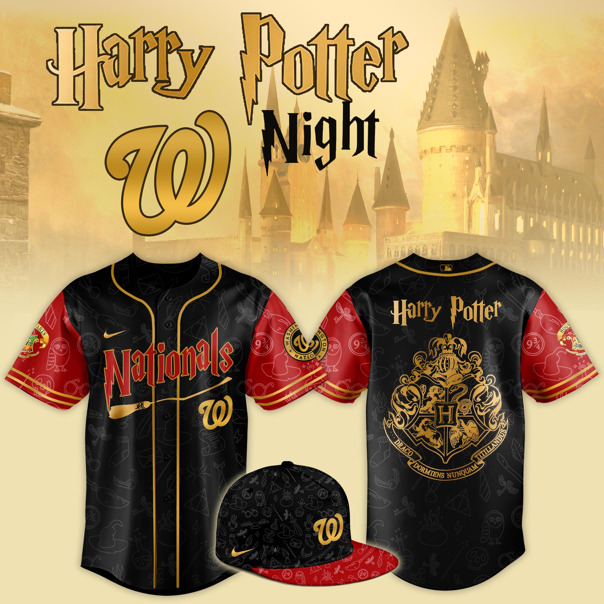 Washington Nationals x Harry Potter Night Game Baseball Jersey For Sport Teams Fans