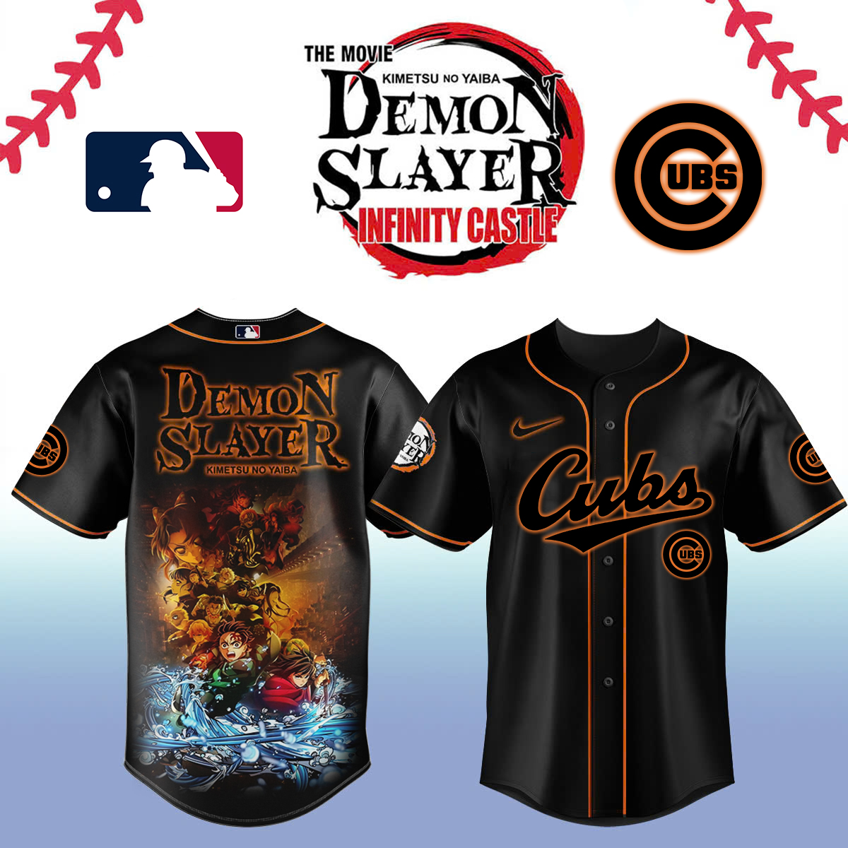 Chicago Cubs x Demon Slayer Baseball Jersey For Sport Teams Fans