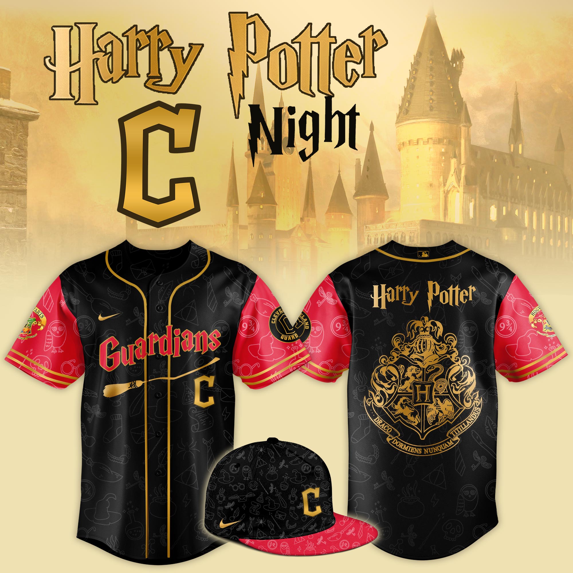 Cleveland Guardians x Harry Potter Night Game Baseball Jersey For Sport Teams Fans