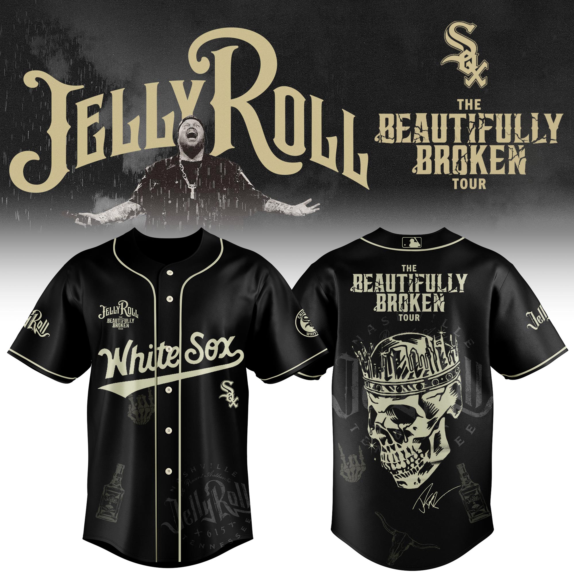 Chicago White Sox x Jelly Roll Baseball Jersey For Sport Teams Fans