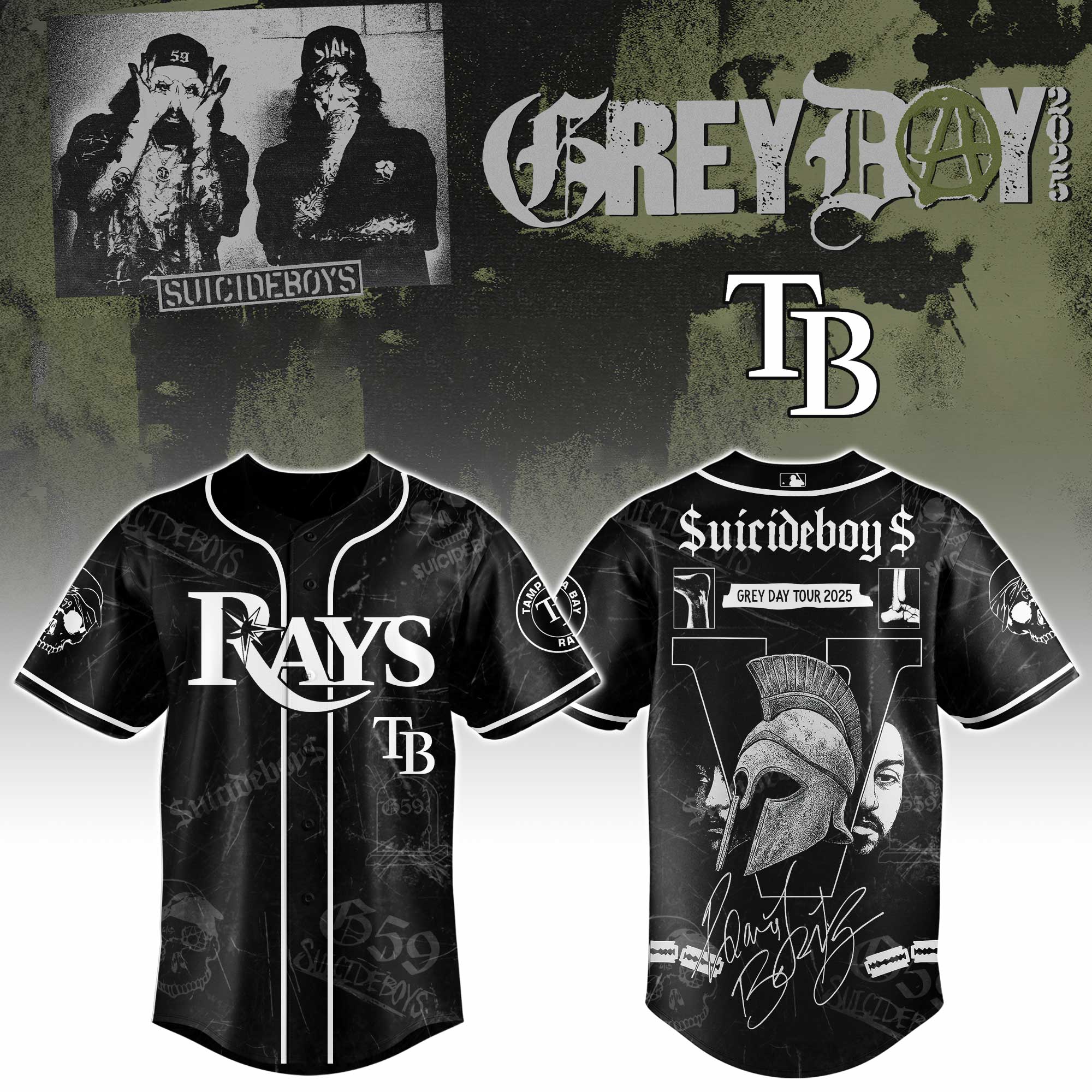 Tampa Bay Rays x $uicideboy$ SuiBoys G59 Baseball Jersey For Sport Teams Fans