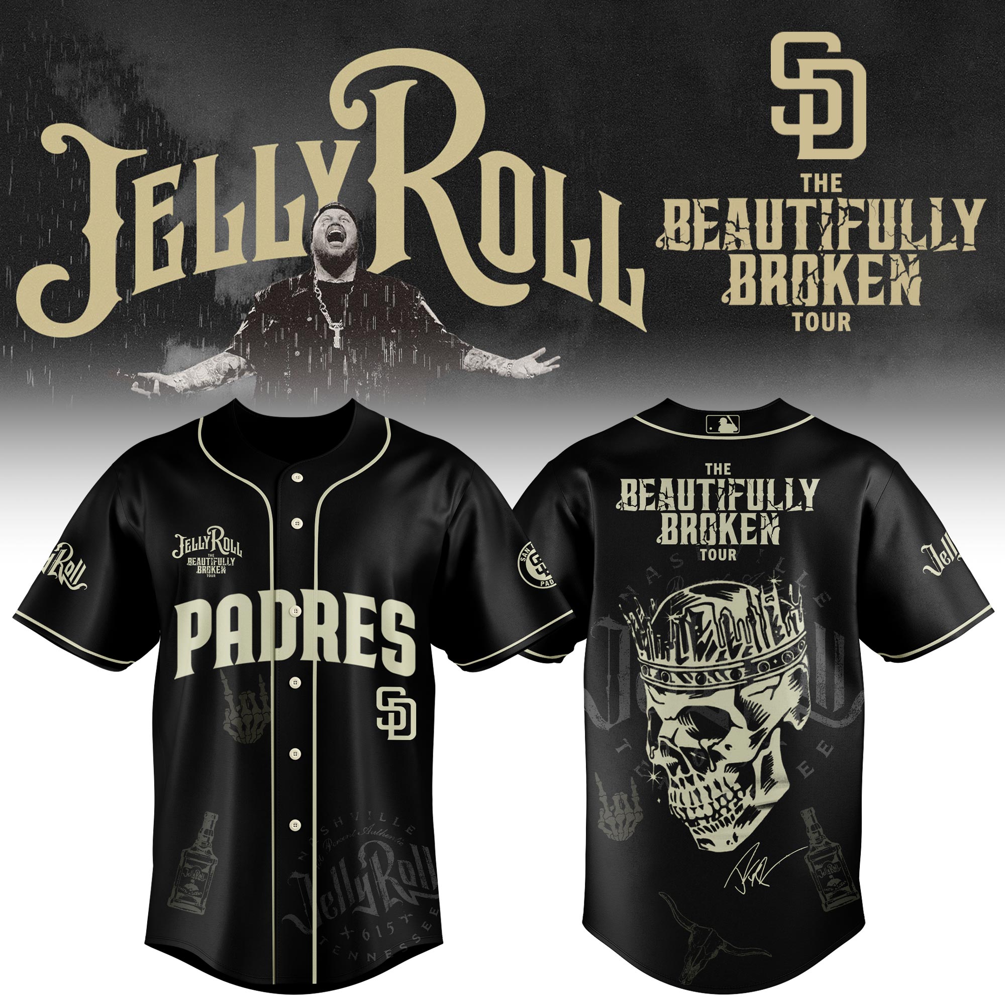 San Diego Padres x Jelly Roll Baseball Jersey For Sport Teams Fans