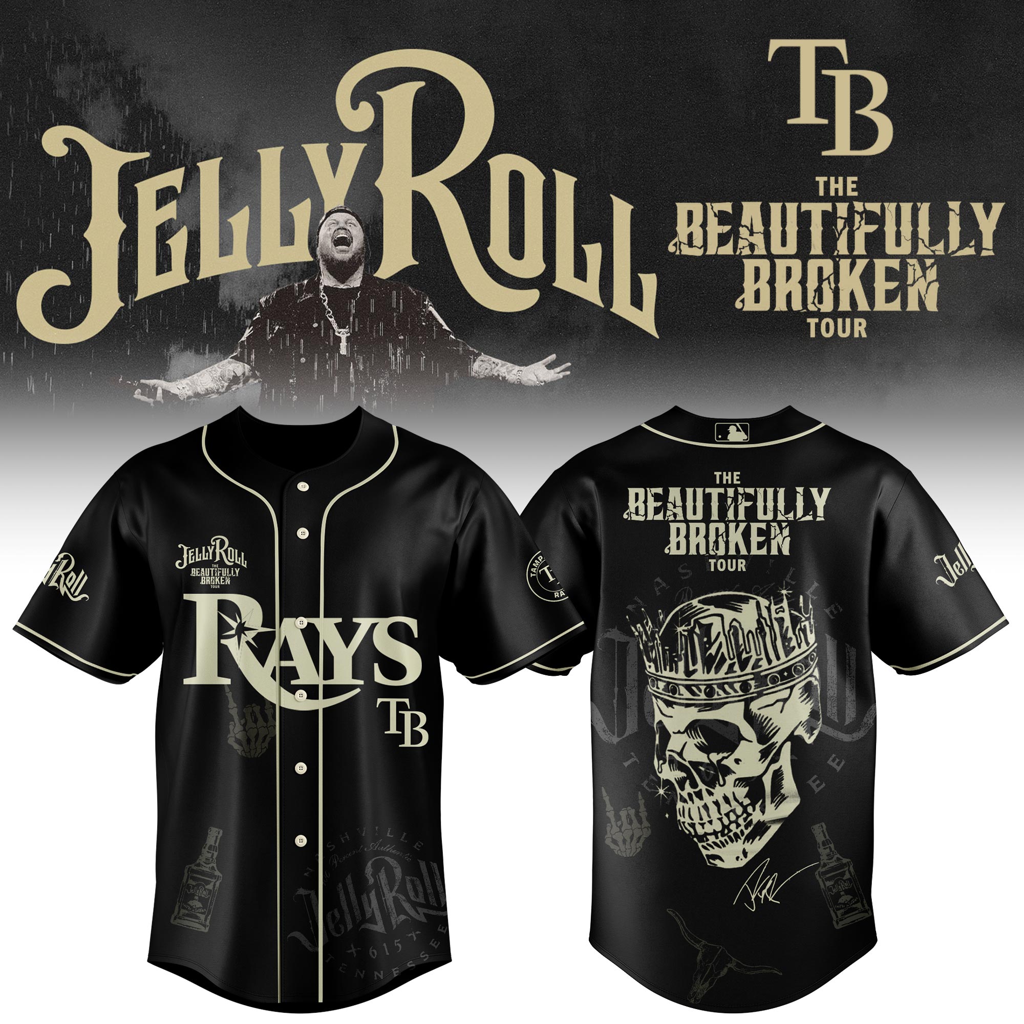 Tampa Bay Rays x Jelly Roll Baseball Jersey For Sport Teams Fans