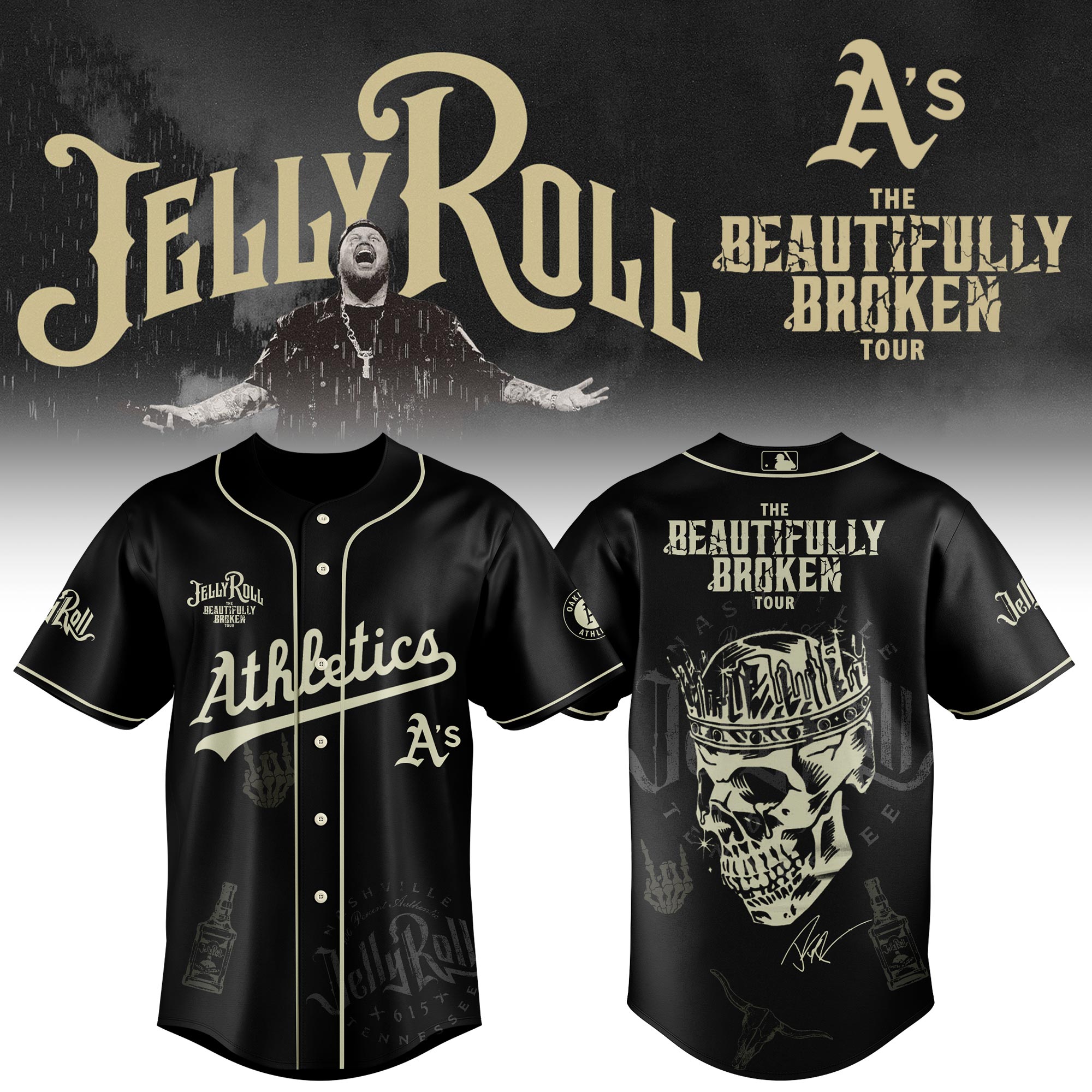 Oakland Athletics x Jelly Roll Baseball Jersey For Sport Teams Fans