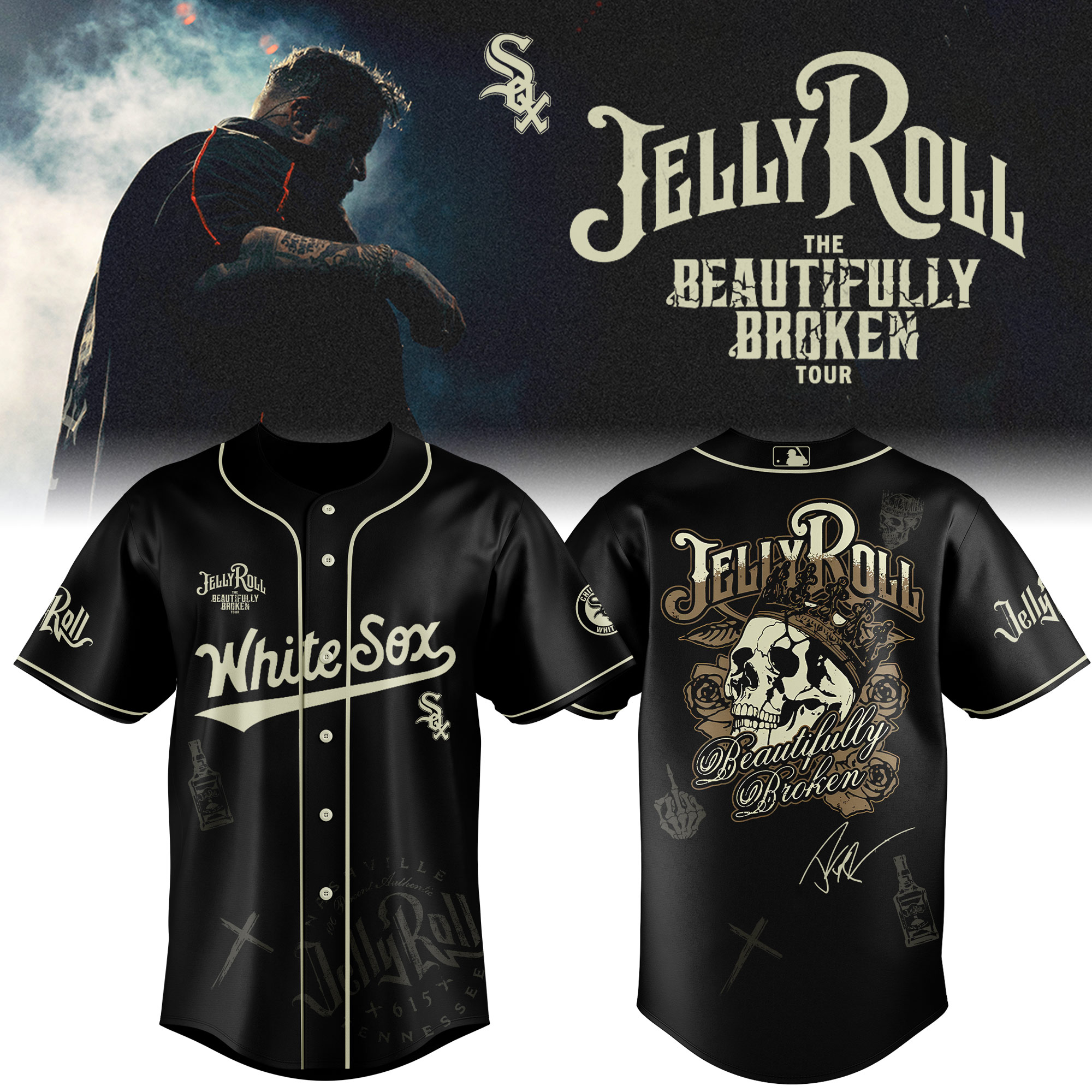 Chicago White Sox x Jelly Roll Baseball Jersey For Sport Teams Fans