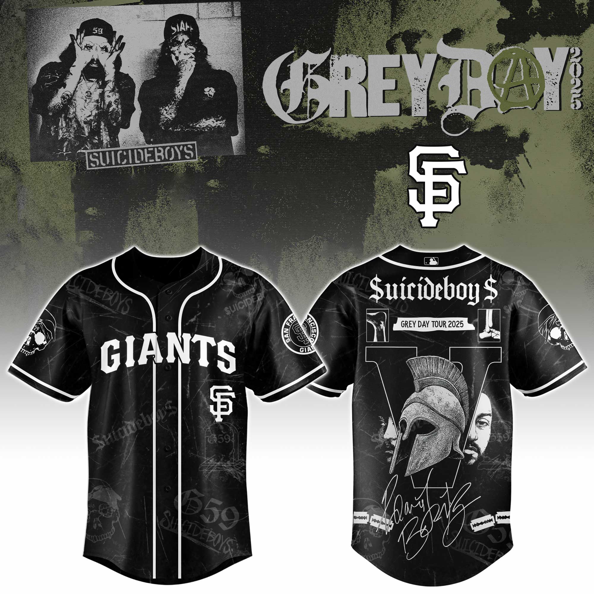 San Francisco Giants x $uicideboy$ SuiBoys G59 Baseball Jersey For Sport Teams Fans