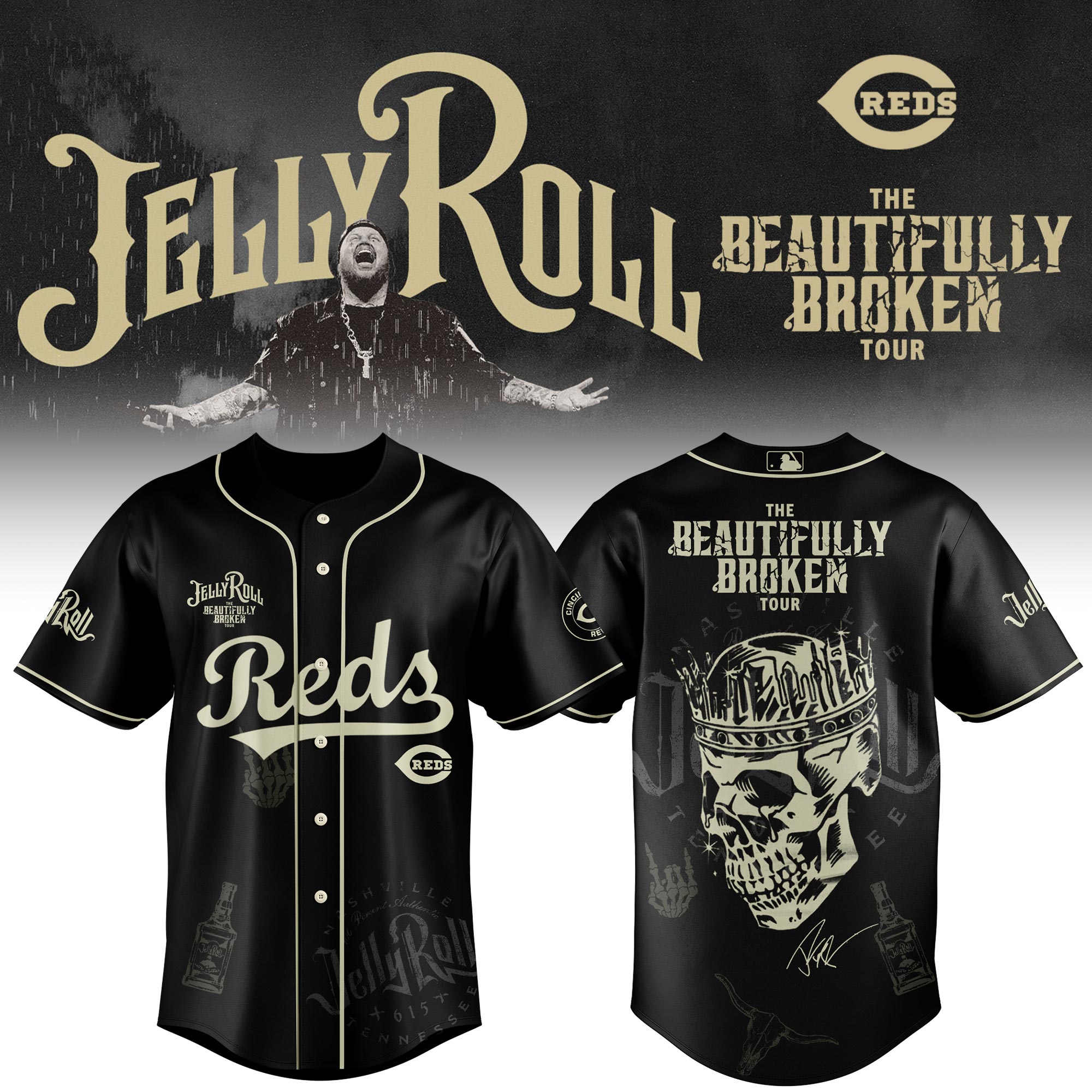 Cincinnati Reds x Jelly Roll Baseball Jersey For Sport Teams Fans